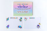 ‘Happiest Birthday’ Puffy Stationery Bundle, Blue (Box Set of 3 Puffy Postcards)
