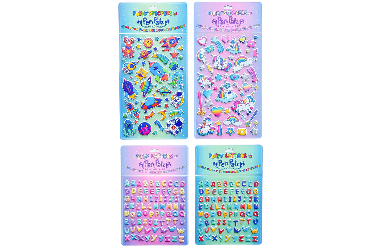 Small Puffy Letter Stickers (Blue) – Pen Palz
