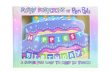 ‘Happiest Birthday’ Puffy Stationery Bundle, Pink (Box Set of 3 Puffy Postcards)