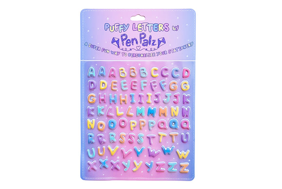 Small Puffy Letter Stickers (Pink)